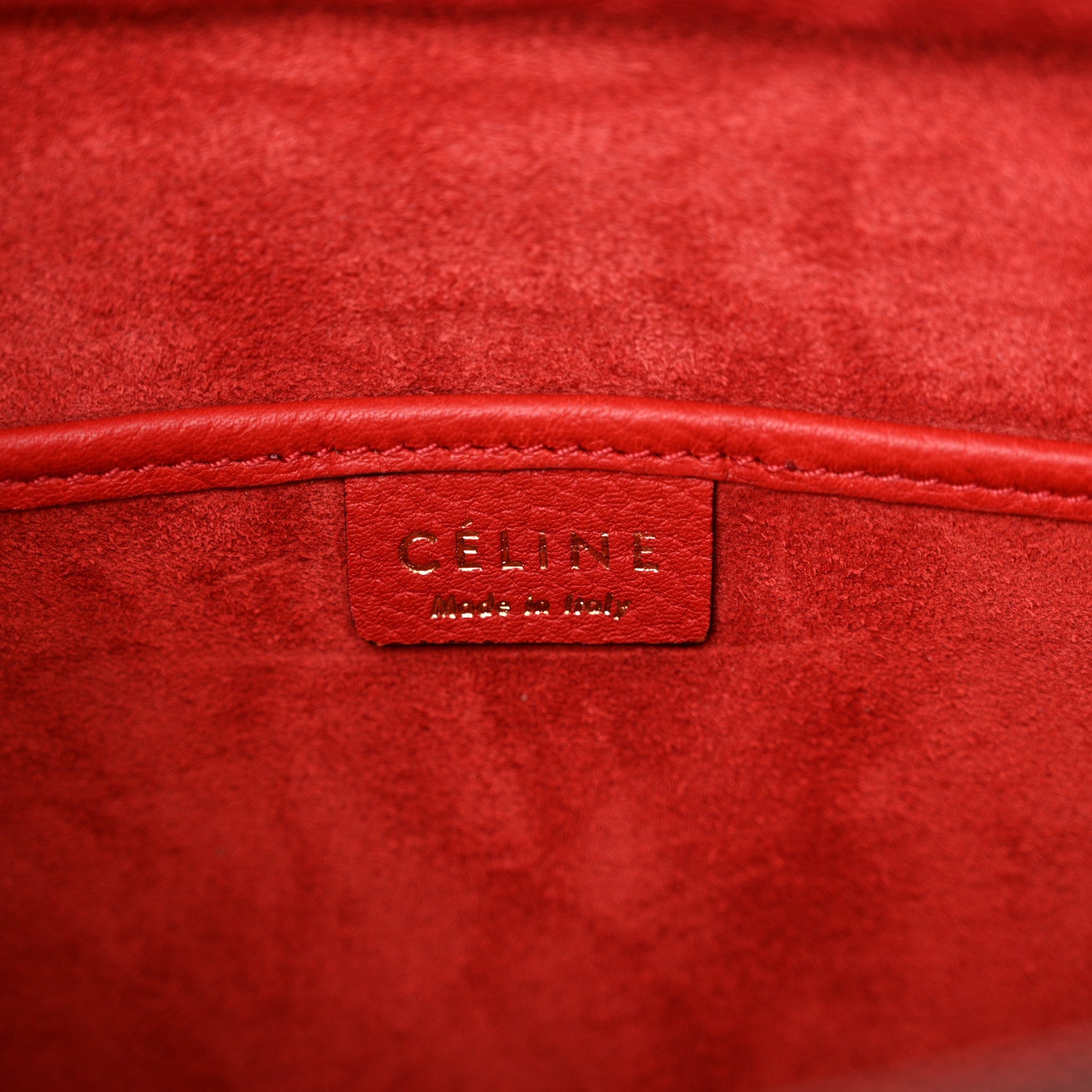 Celine Drummed Calfskin Nano Luggage Red 6 of 9