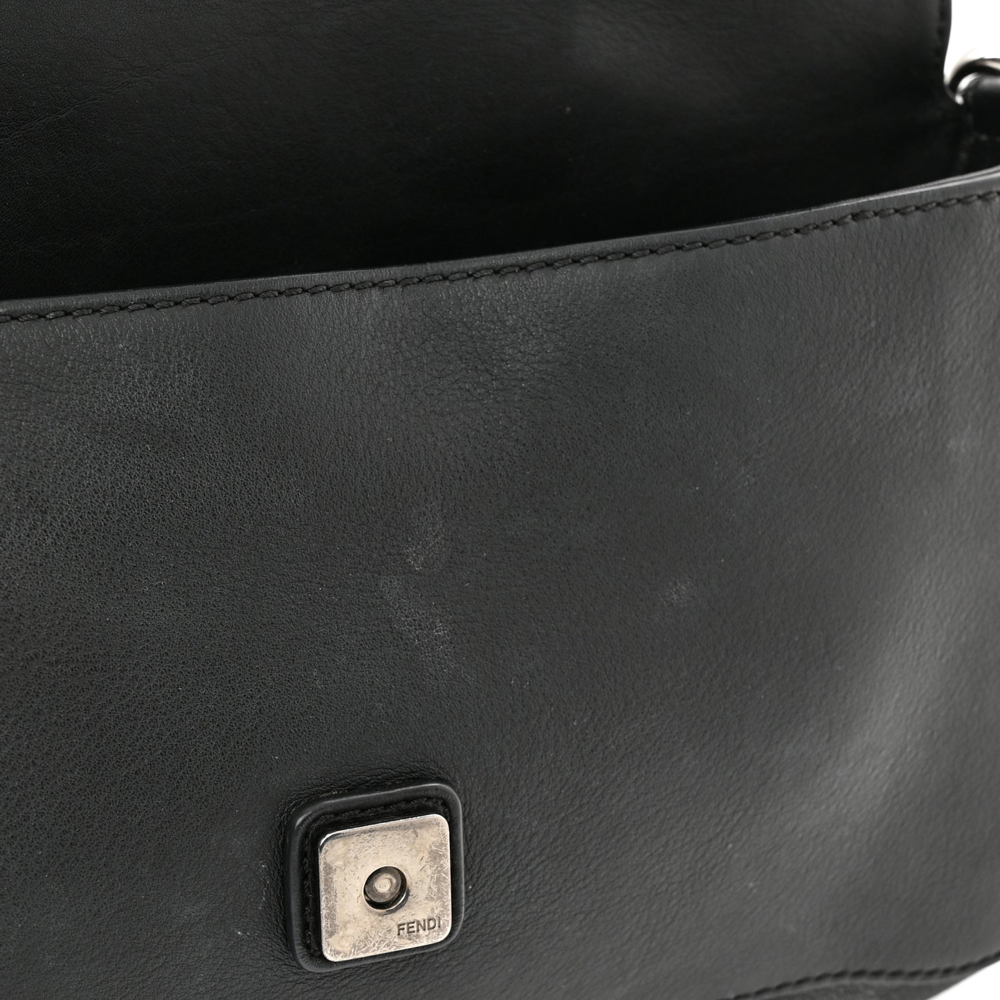 Calfskin Waves Baguette Black Turchese