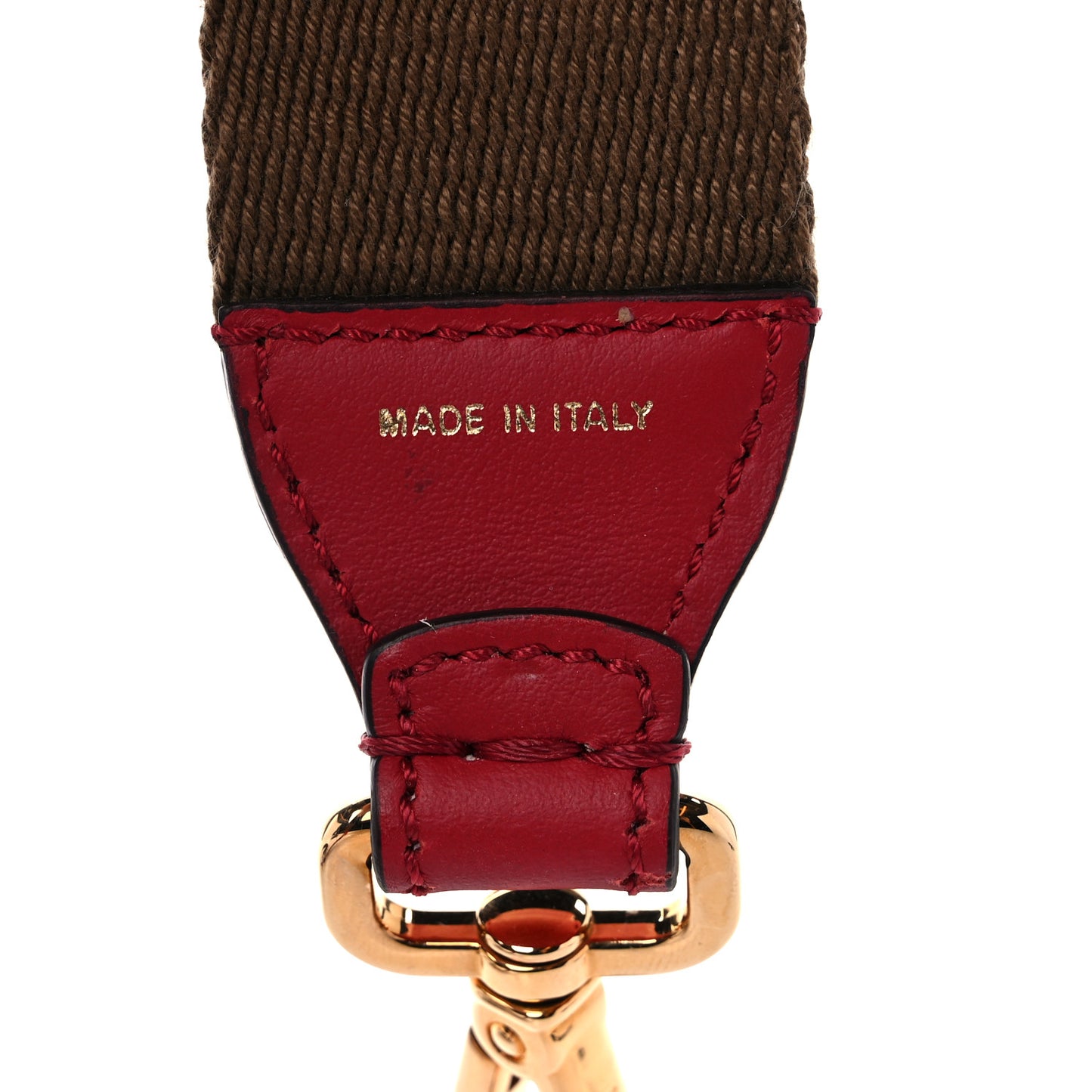 Ribbon Vitello Century FF 1974 Studded Strap You Fango Marrone Fragola