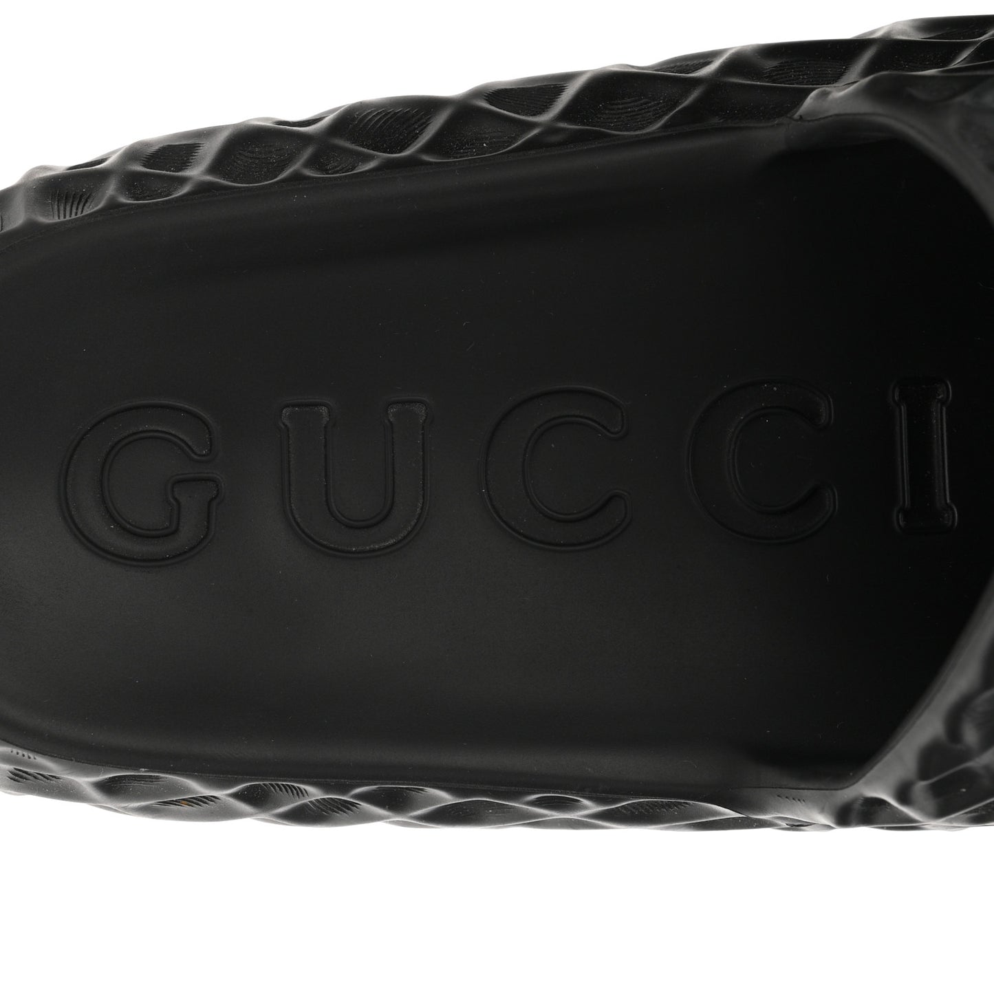 Rubber Interlocking G Mens Slide Sandals 8 Black