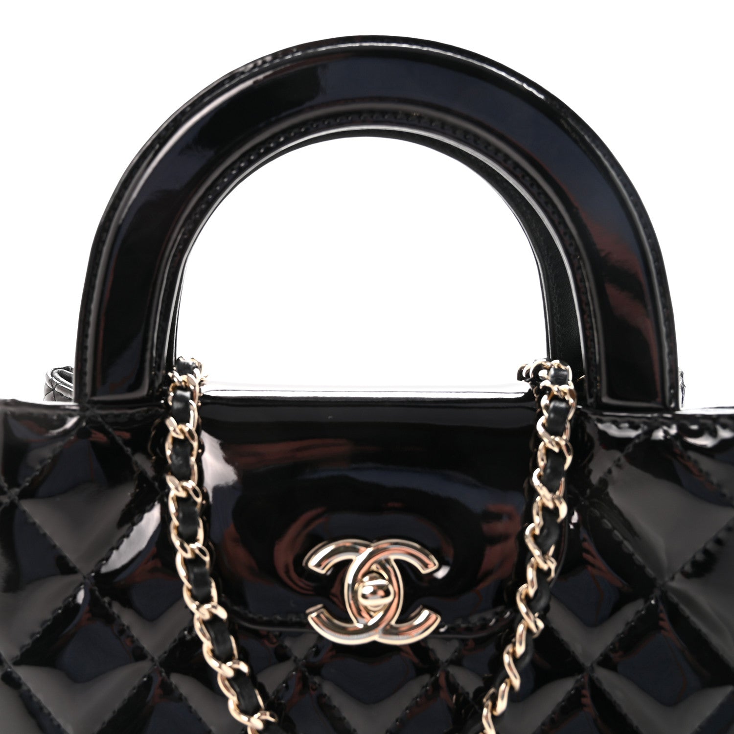 Chanel Patent Calfskin Quilted Nano Kelly Shopper Black 8 of 11