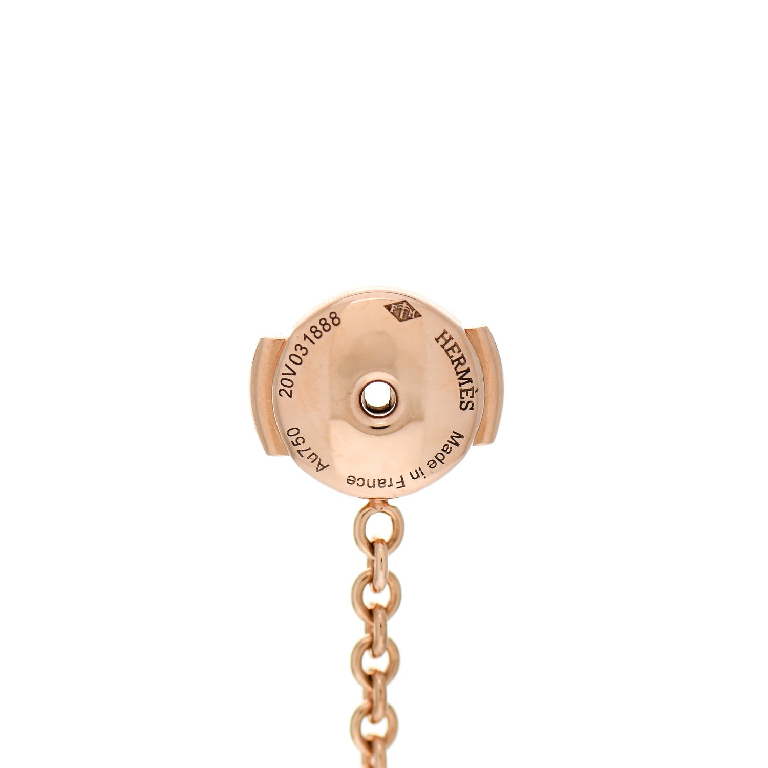 Hermes 18K Rose Gold TPM Chaine D'Ancre Punk Earrings 3 of 5