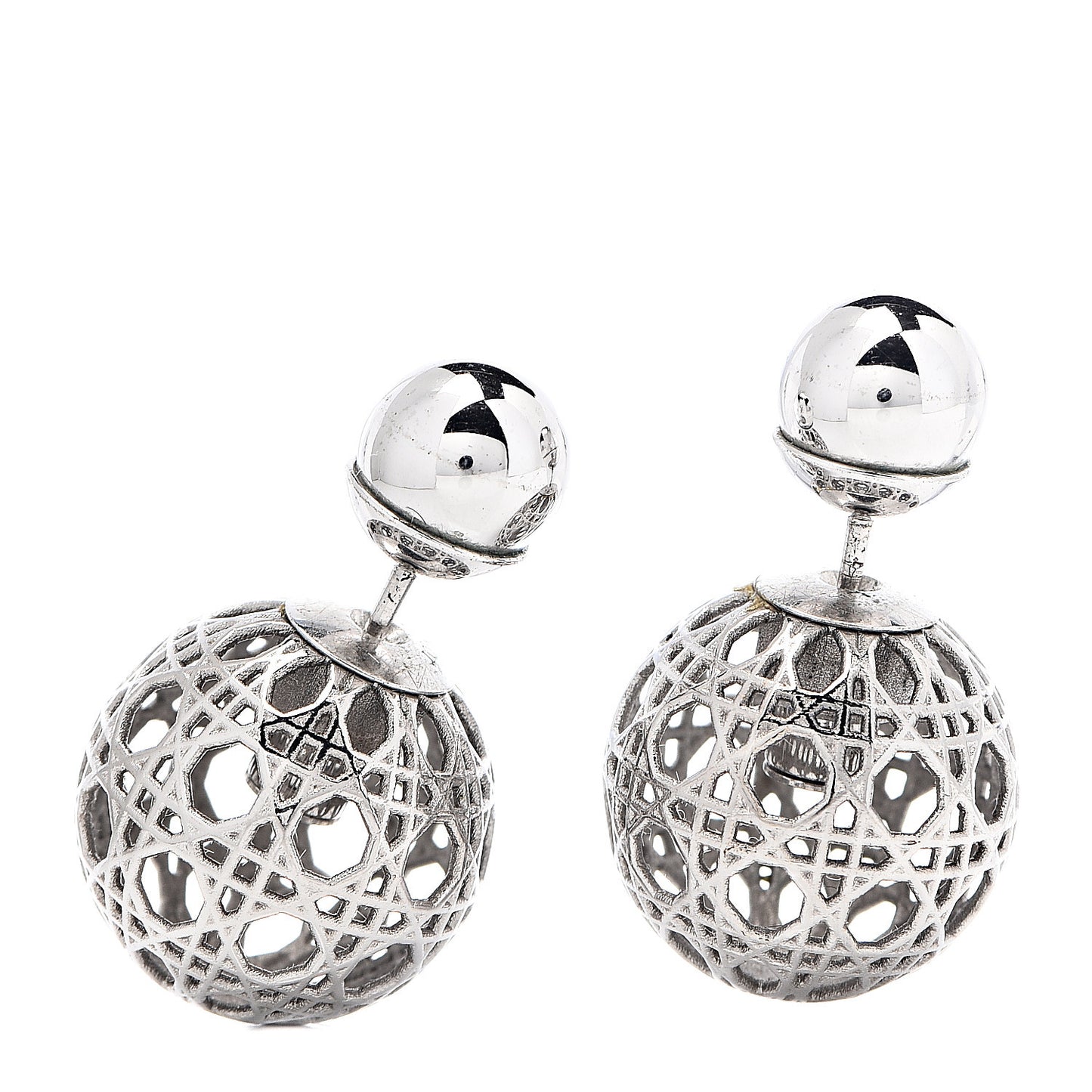 Cannage Mise En Dior Tribal Earrings Silver
