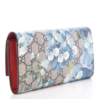 Gucci GG Supreme Monogram Blooms Continental Wallet Blue 3 of 8