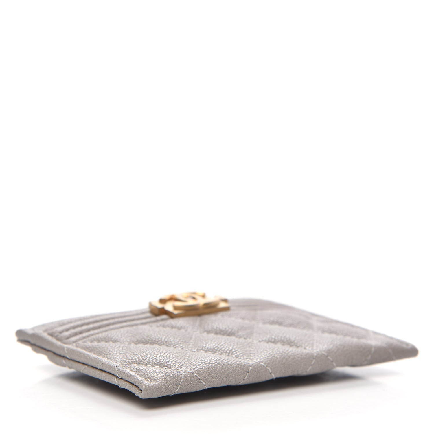 Chanel Caviar Quilted Boy Card Holder Grey 4 of 9