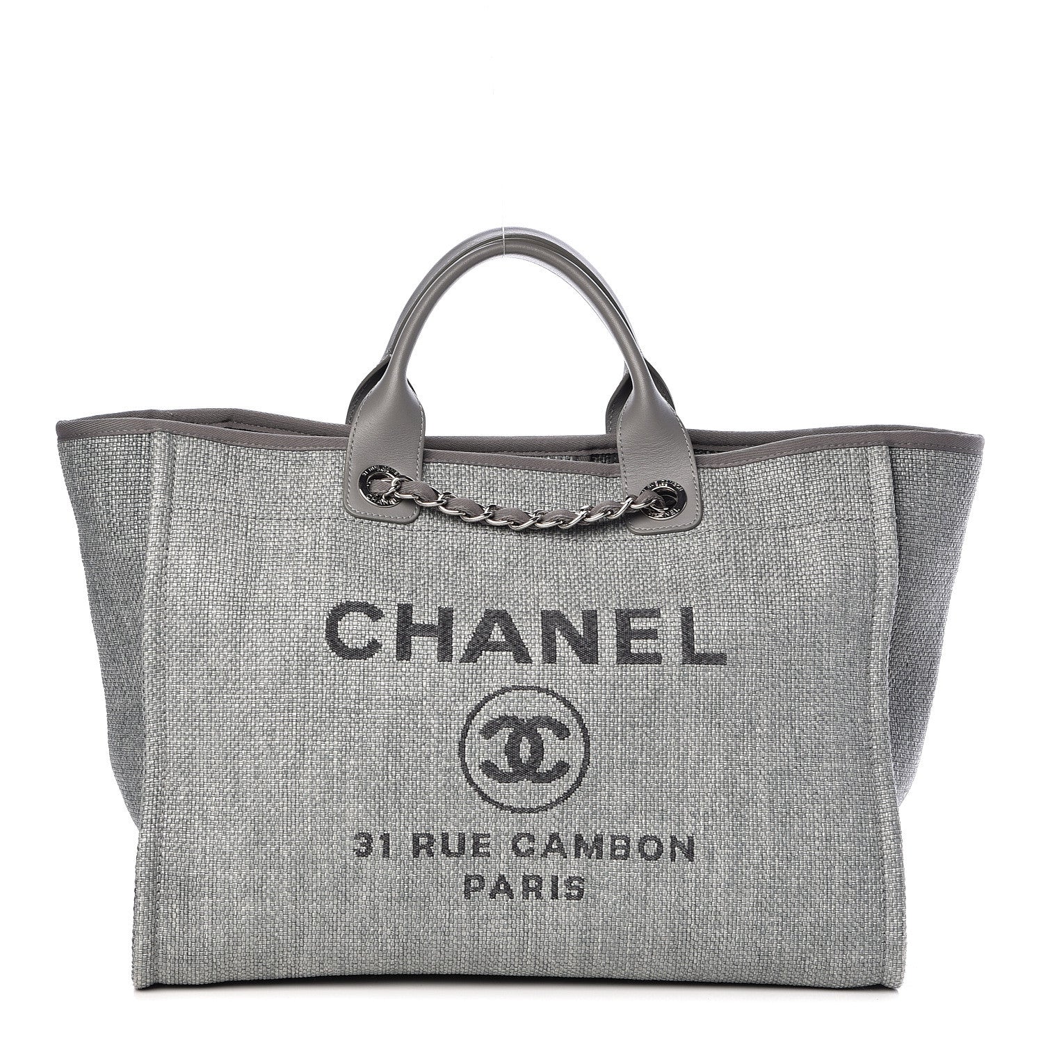 Chanel Canvas Large Deauville Tote Grey 1 of 11