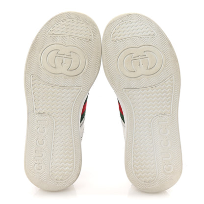 Gucci Calfskin Web Perforated Womens Platform 55mm Sneakers 38.5 White Bright Splash 6 of 9