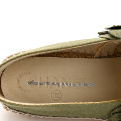 Chanel Fabric Camellia CC Espadrilles 36 Khaki 6 of 6