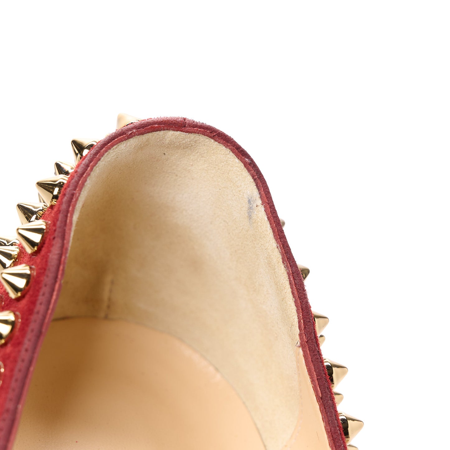 Veau Velours Calf Hair Leopard Lady Peep Spikes 150 Pumps 39.5 Red