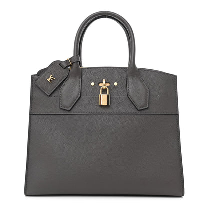 Louis Vuitton Taurillon City Steamer MM Gris 1 of 9