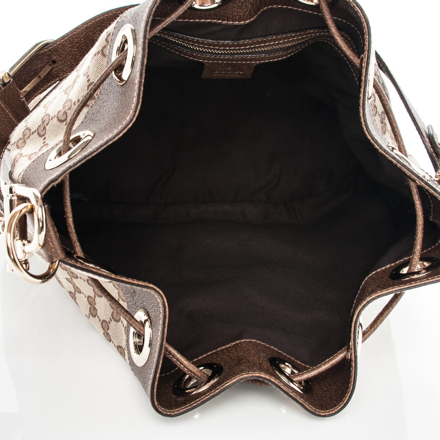 Monogram Drawstring Shoulder Bag Brown