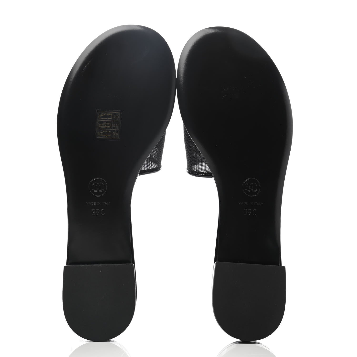 Chanel Mesh Patent Calfskin CC Mules 39 Black 3 of 4