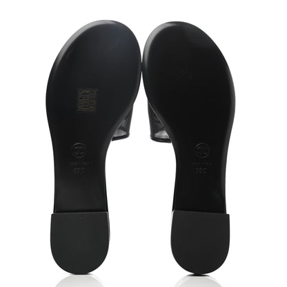 Chanel Mesh Patent Calfskin CC Mules 39 Black 3 of 4