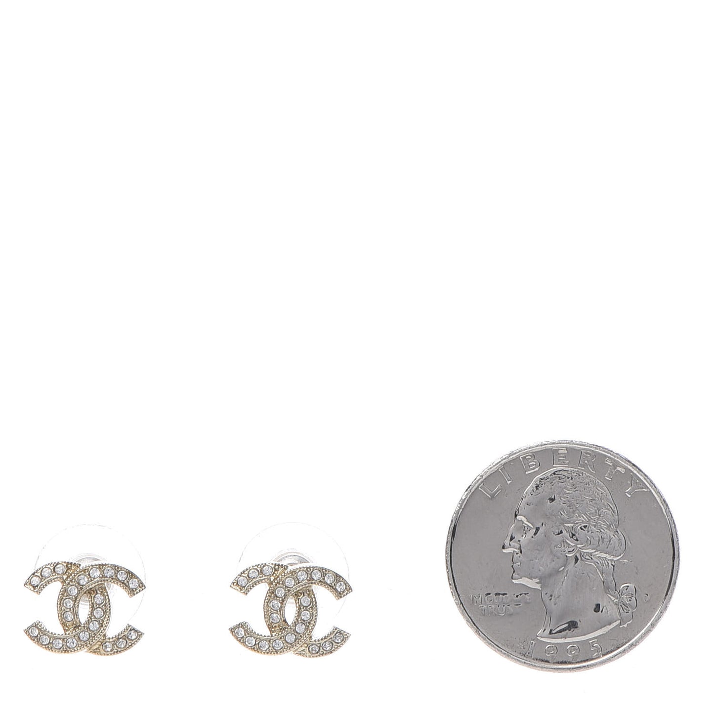 Crystal Mini Timeless CC Earrings Gold