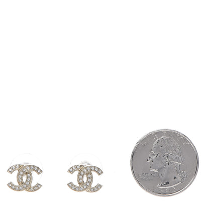 Chanel Crystal Mini Timeless CC Earrings Gold 2 of 5