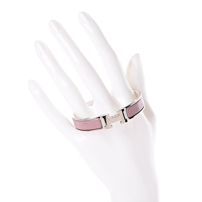 Hermes Enamel Narrow Clic Clac H Bracelet PM Bois De Rose 2 of 5