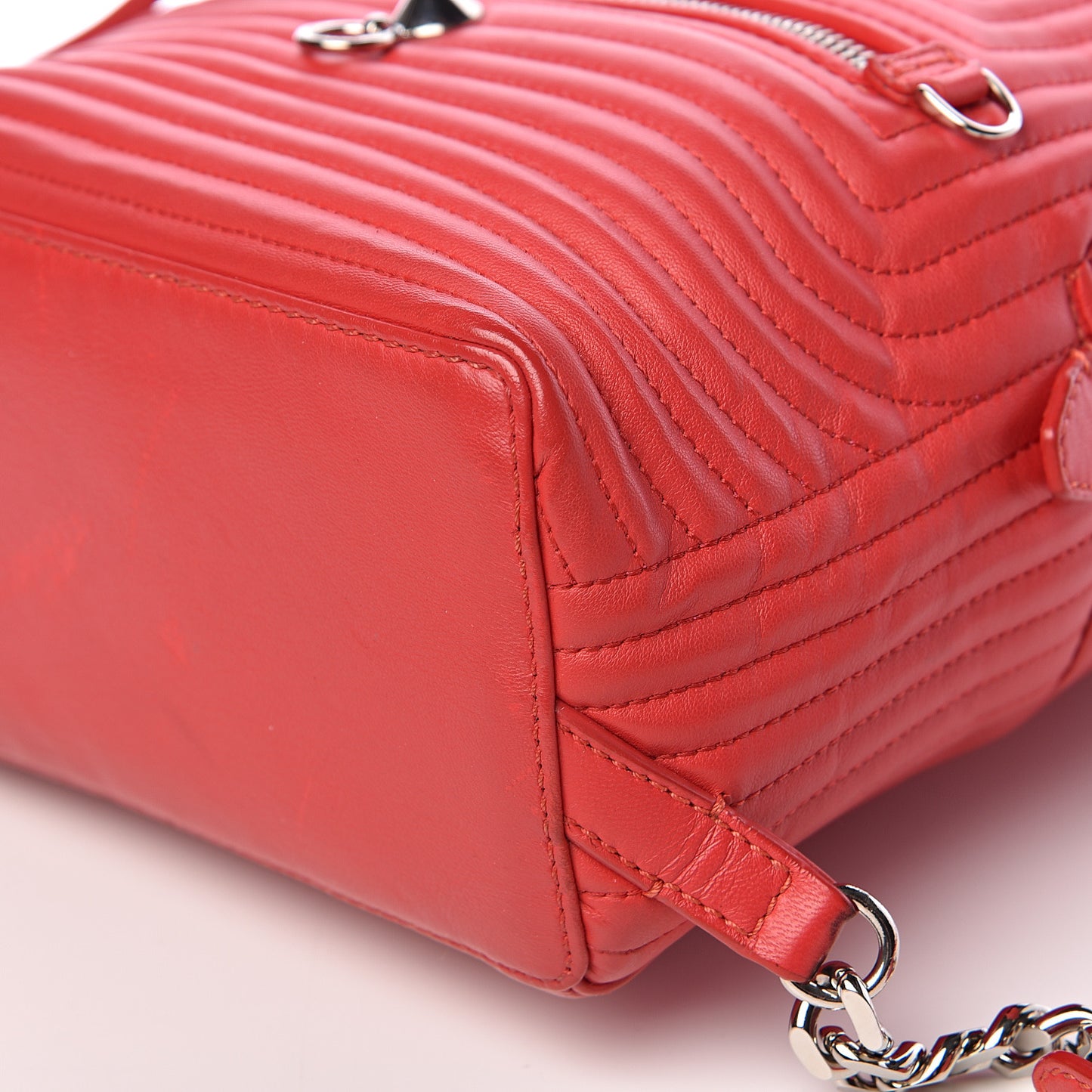 Shiny Nappa Trapuntata Mini Backpack Papavero