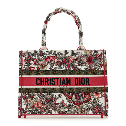 Christian Dior Canvas Embroidered Medium Butterfly Print Book Tote Multicolor 1 of 8