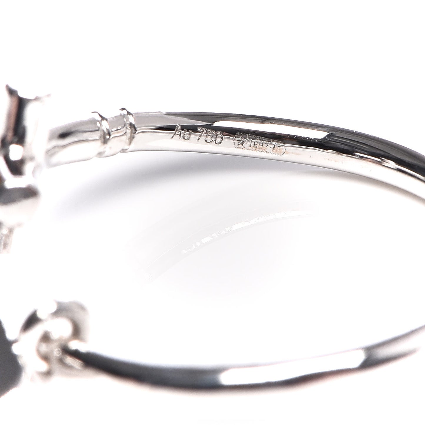 18K White Gold Cross and Heart Ring 54 6.75