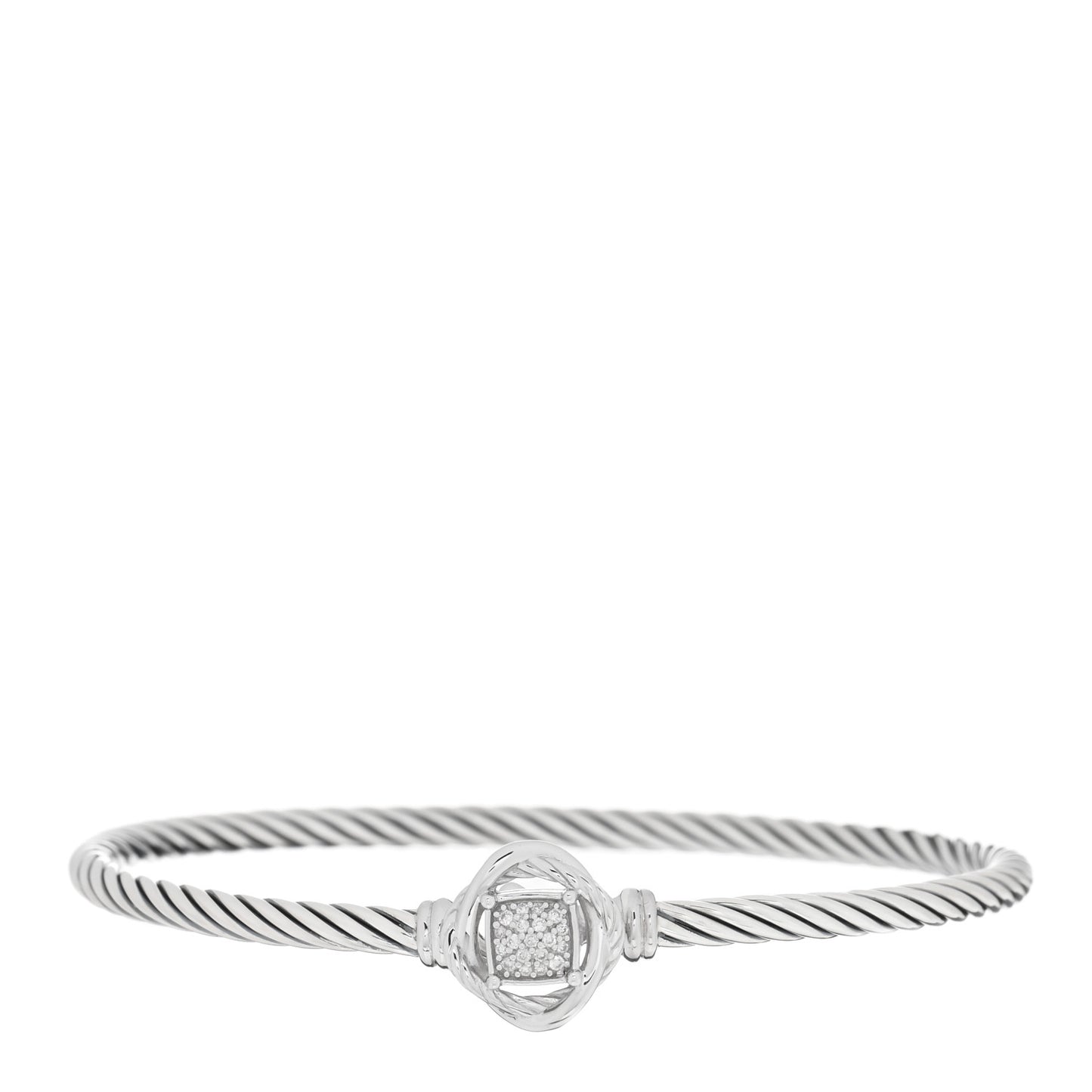 Sterling Silver Diamond 3mm Infinity Bracelet