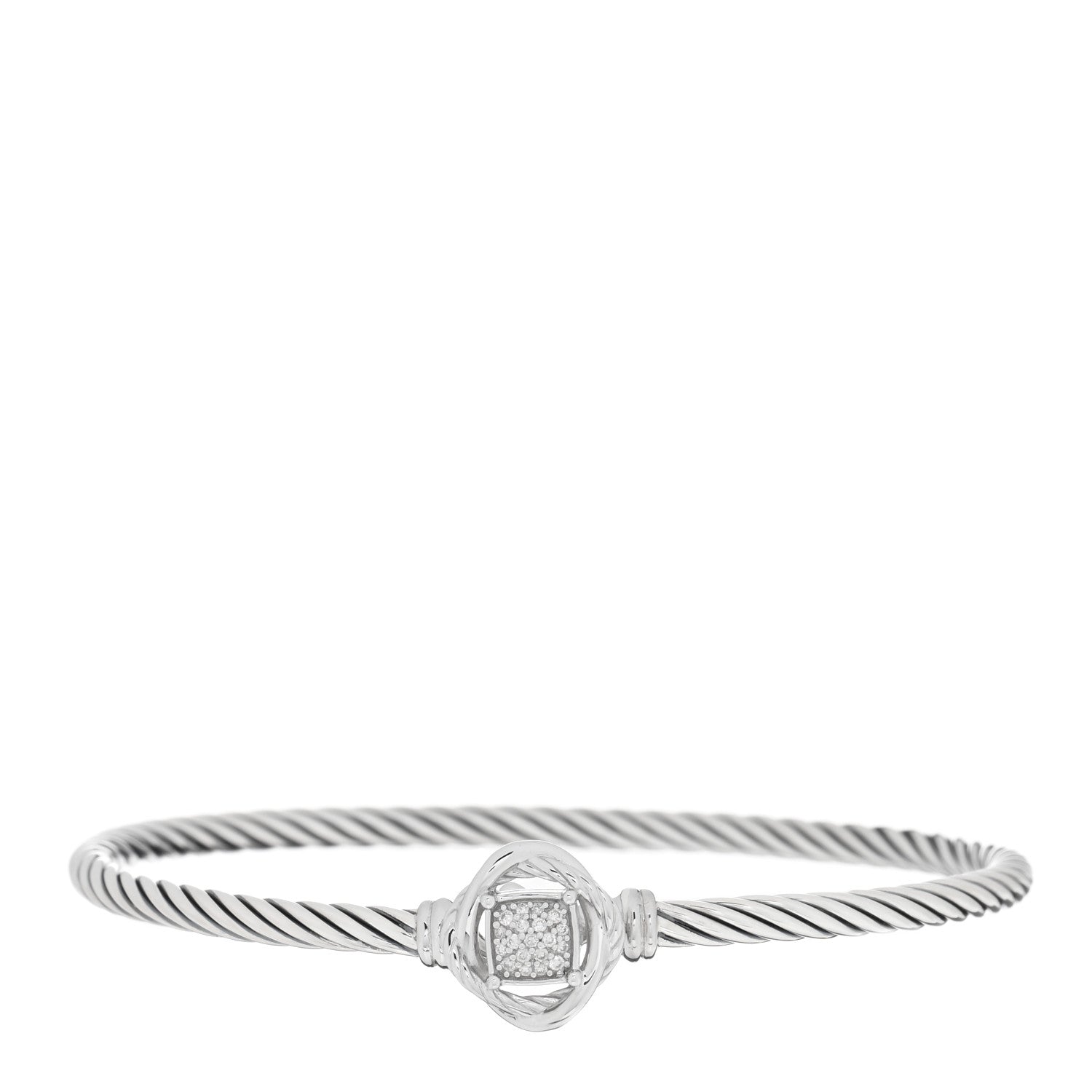 David Yurman Sterling Silver Diamond 3mm Infinity Bracelet 1 of 3