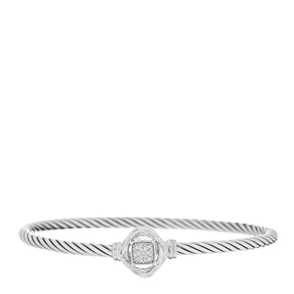 David Yurman Sterling Silver Diamond 3mm Infinity Bracelet 1 of 3