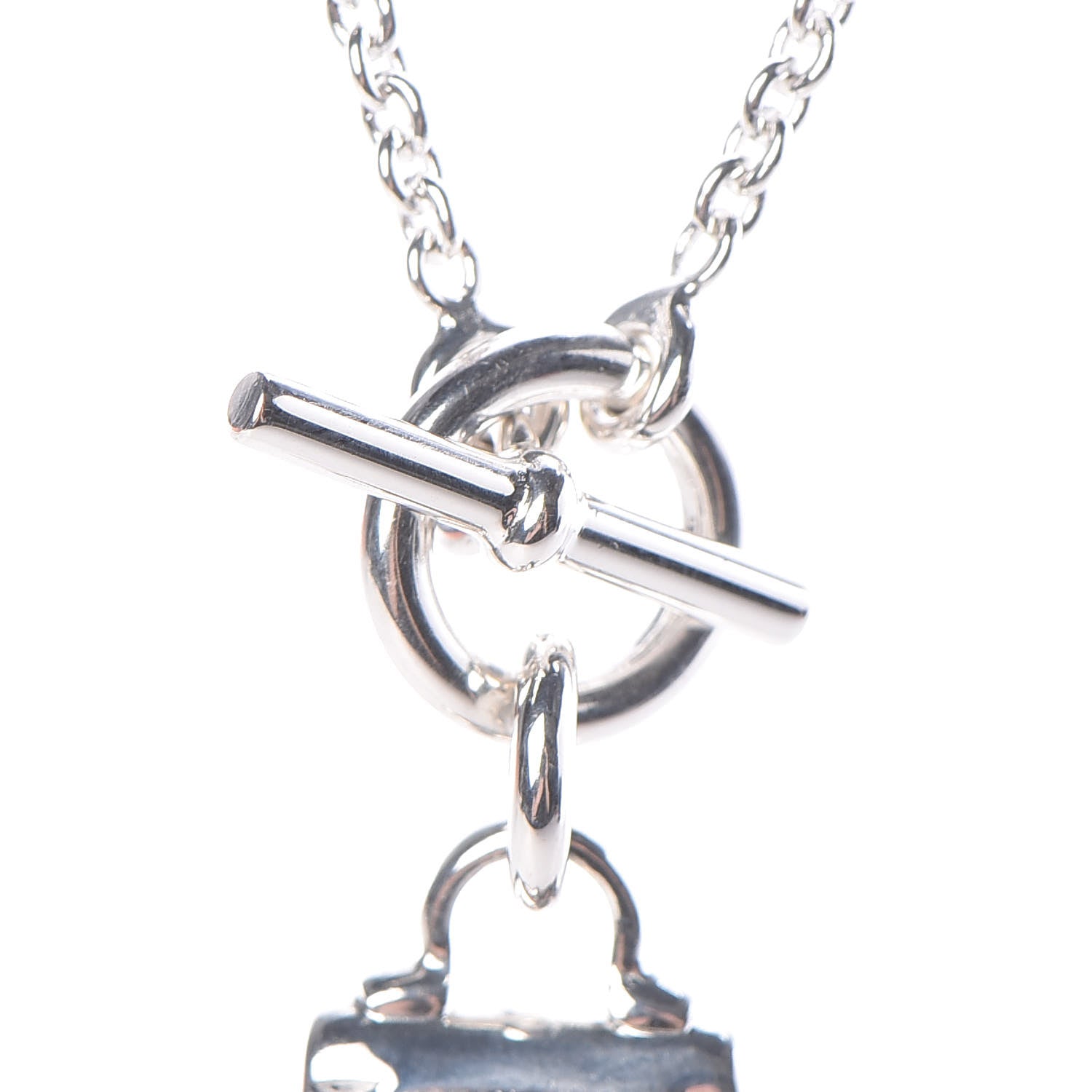 Hermes Sterling Silver Kelly Charm Pendant Necklace 5 of 6