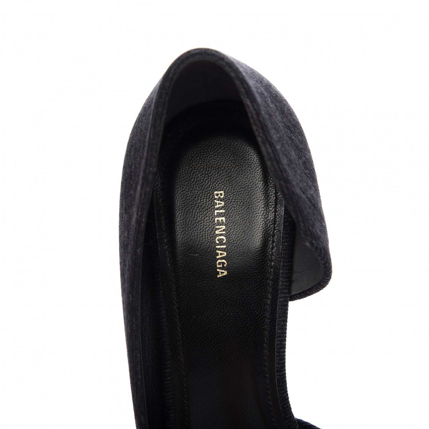 Balenciaga Denim BB D'Orsay Pointed Toe Knife 80mm Pump 37 Black 7 of 9