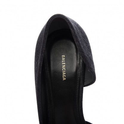 Balenciaga Denim BB D'Orsay Pointed Toe Knife 80mm Pump 37 Black 7 of 9