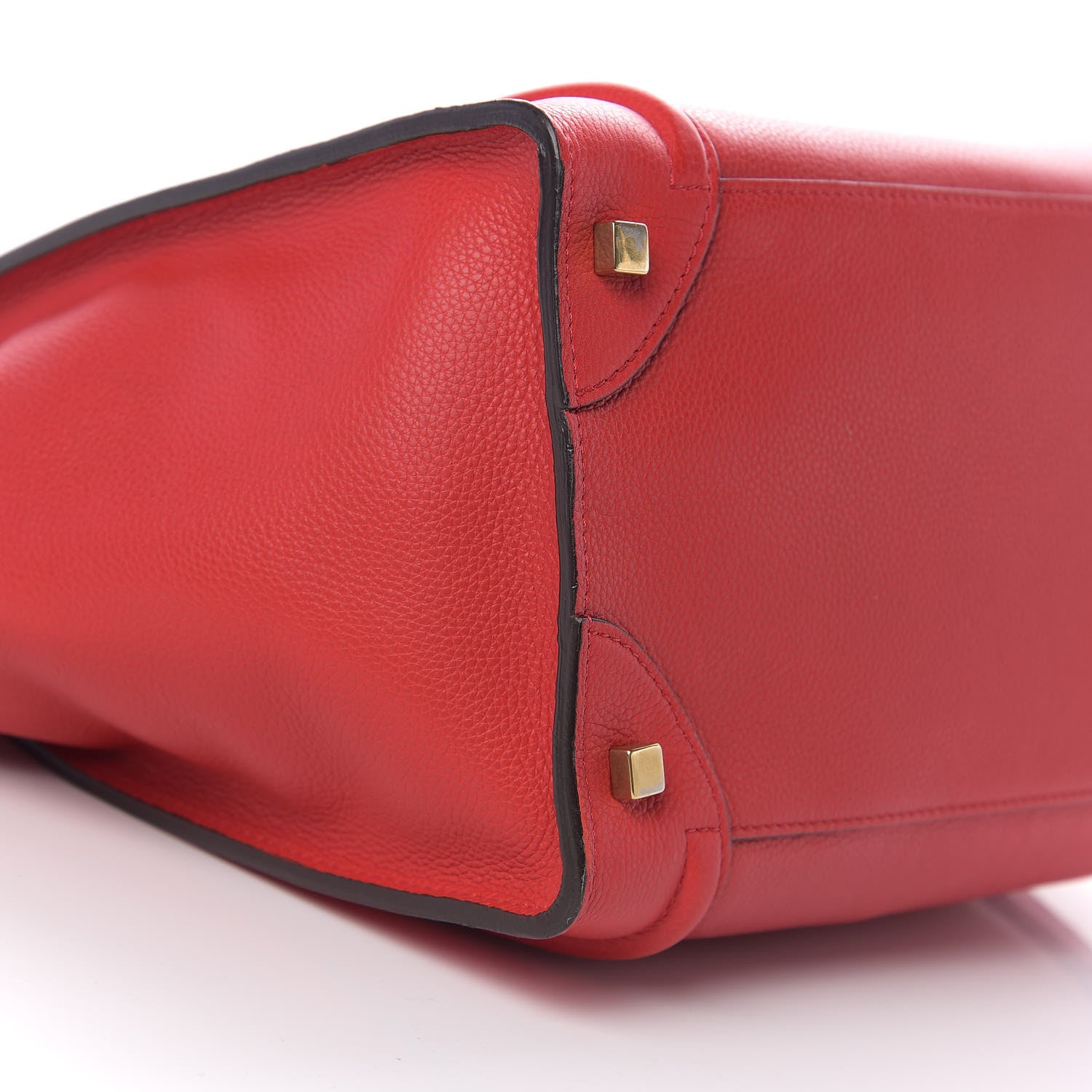 Celine Drummed Calfskin Mini Luggage Coquelicot 6 of 8