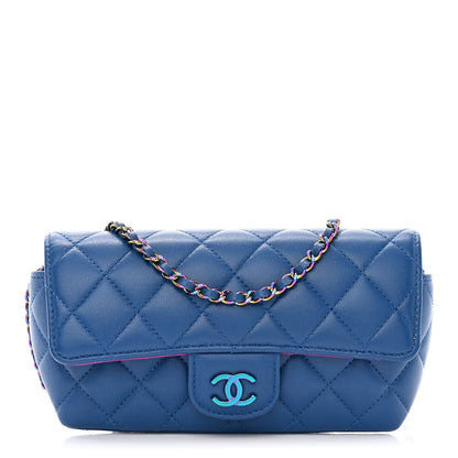 Chanel Lambskin Quilted Glasses Case with Chain Dark Blue 1 of 12