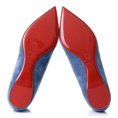Christian Louboutin Veau Velours Ballalla Pointy Toe Flats 38 Jeans 5 of 7