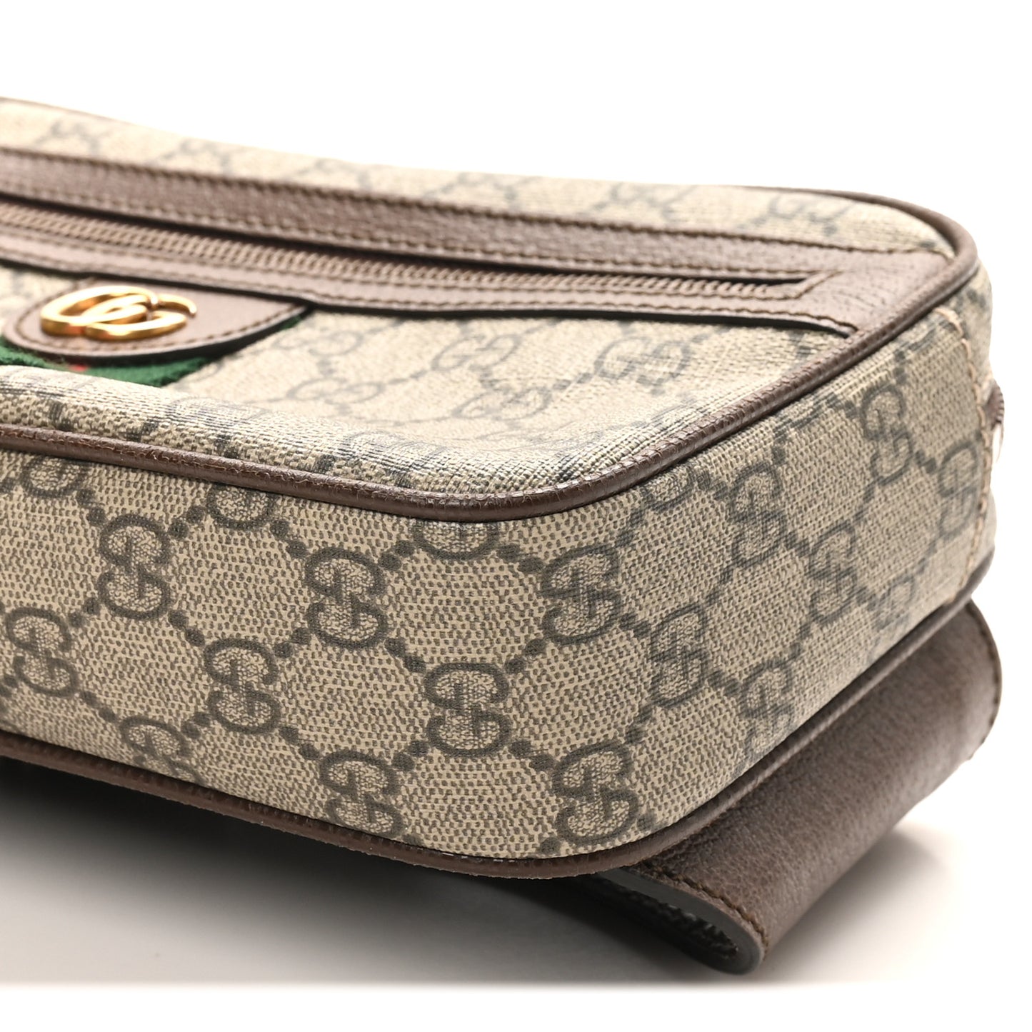 Soft GG Supreme Monogram Medium Ophidia Belt Bag Dark Brown