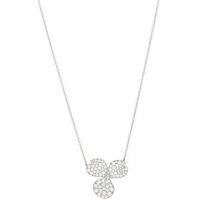 Tiffany Platinum Diamond Large Paper Flowers Pave Pendant Necklace 1 of 5