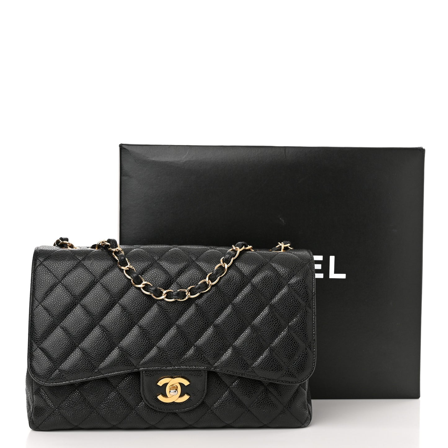 Caviar Quilted Jumbo Single Flap Black