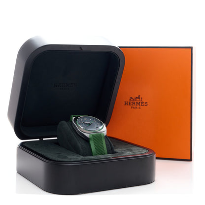 Hermes Glass Fiber Ceramic Rubber 39mm H08 Automatic Watch Vert 5 of 5