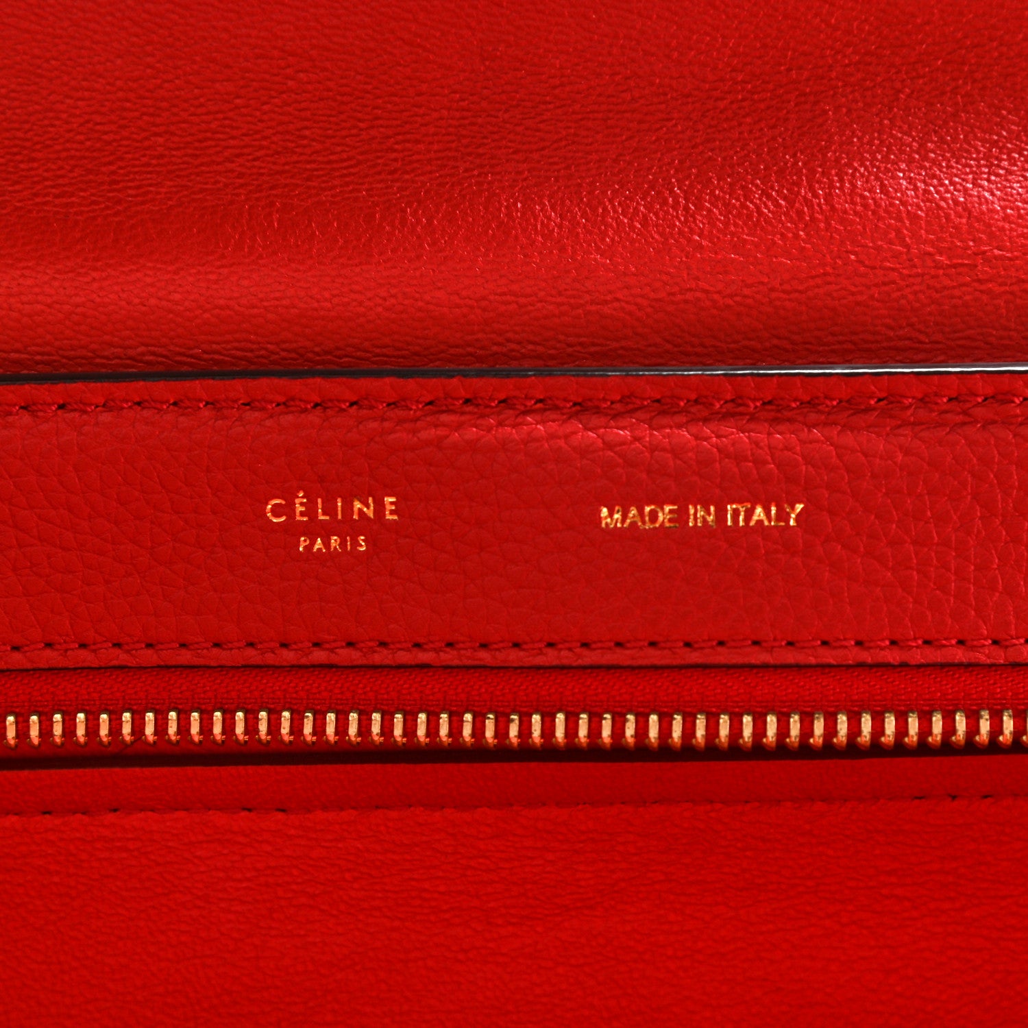 Celine Drummed Calfskin Suede Large Trapeze Coquelicot 5 of 14