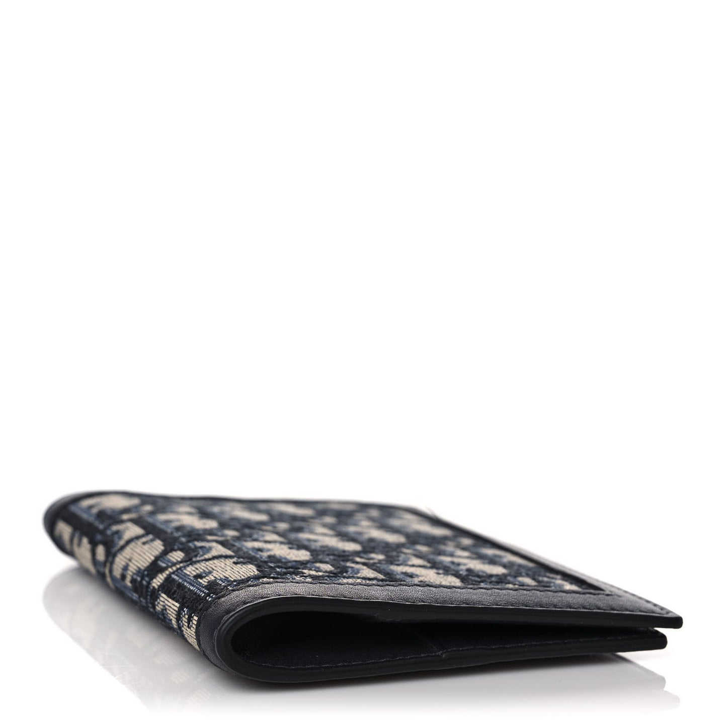 Calfskin Oblique Passport Holder Blue