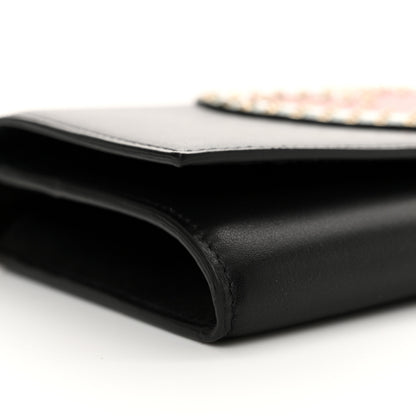 Valentino Garavani Smooth Calfskin Rockstud Heart Wallet On Chain Black Multicolor 10 of 12