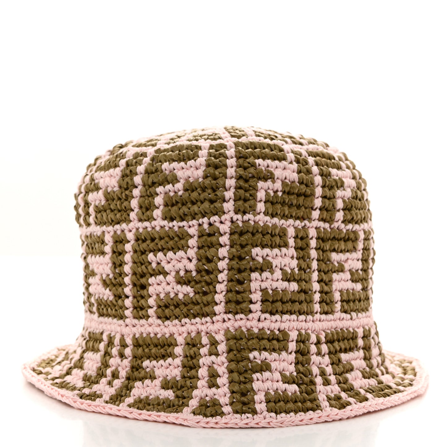 Cotton Rayon FF Woven Bucket Hat S/M Pink Khaki