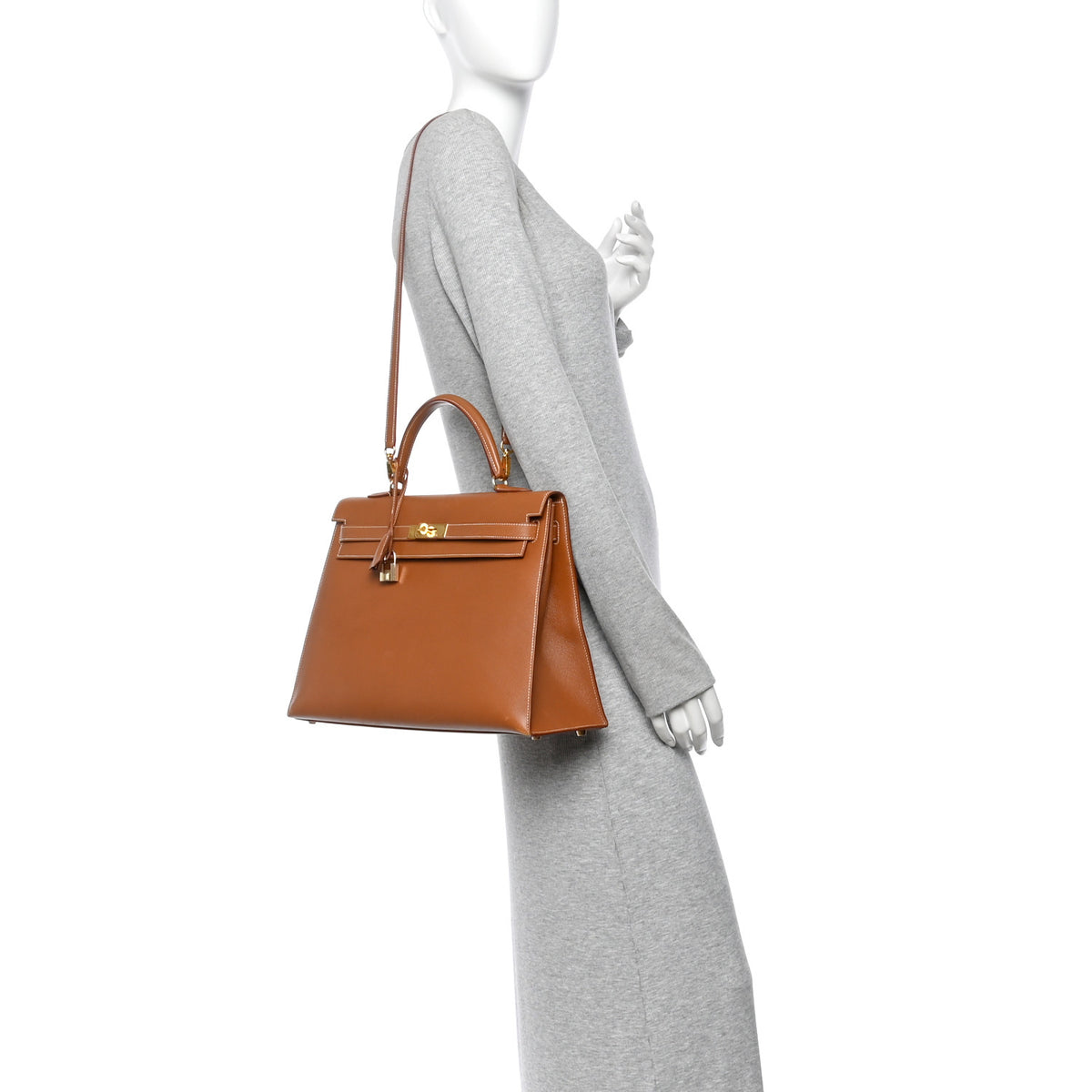 Hermes Courchevel Kelly Sellier 35 Gold 2 of 11