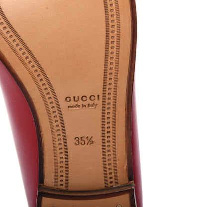 Gucci Lambskin Womens Brixton Horsebit Loafers 35.5 Hibiscus Red 9 of 10