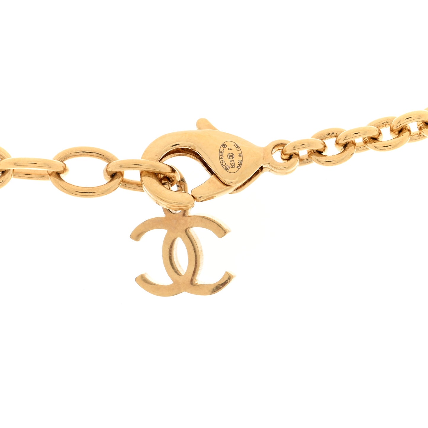 Crystal CC Heart Link Choker Necklace Gold
