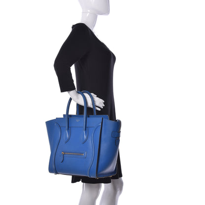 Celine Smooth Calfskin Mini Luggage Electric Blue 2 of 9