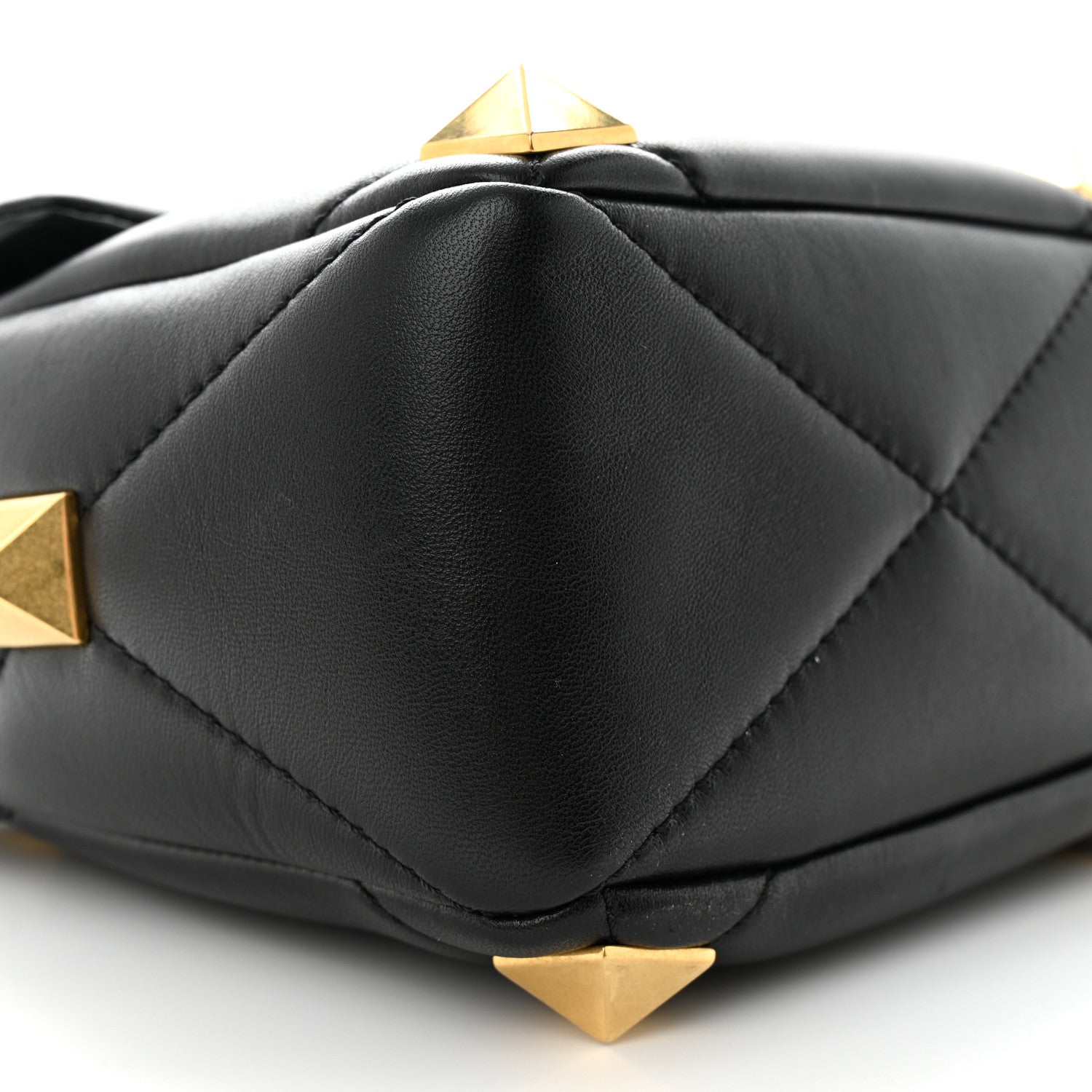 Valentino Garavani Nappa Large Roman Stud Shoulder Bag Black 8 of 11
