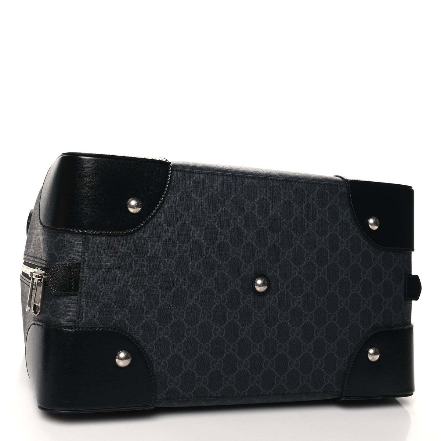 GG Supreme Monogram Azalea Calfskin Retro Interlocking G Large Duffle Bag Black Grey