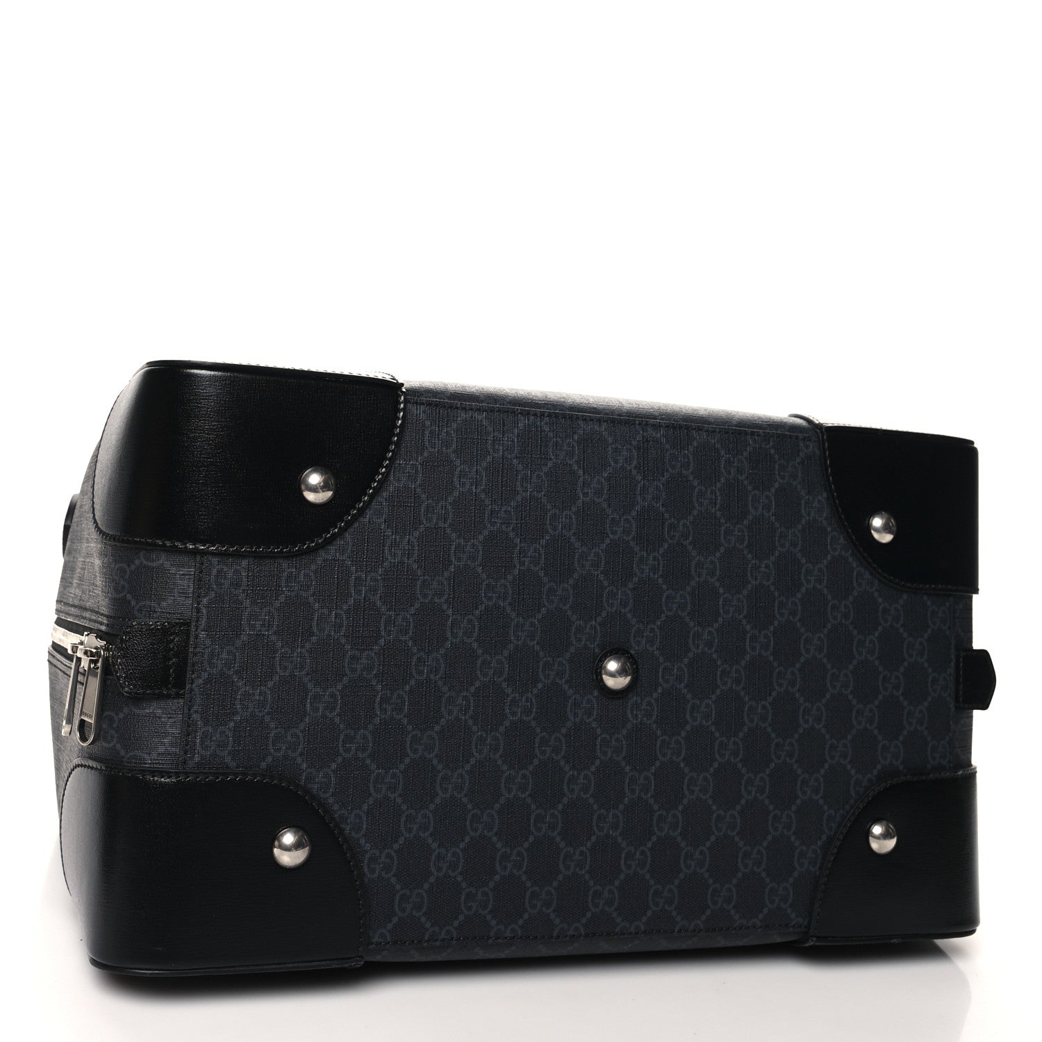 Gucci GG Supreme Monogram Azalea Calfskin Retro Interlocking G Large Duffle Bag Black Grey 3 of 11