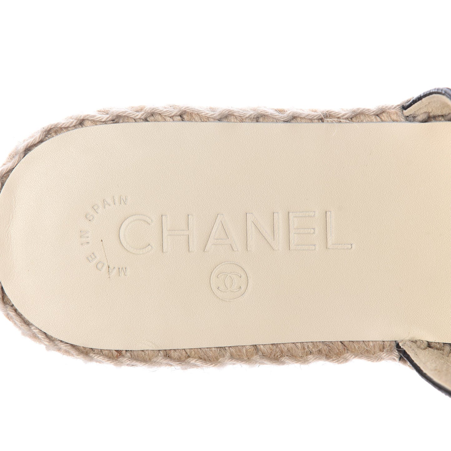 Goatskin Patent CC Espadrille Mules 40 Black