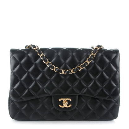 Chanel Lambskin Quilted Jumbo Single Flap Black 1 of 8