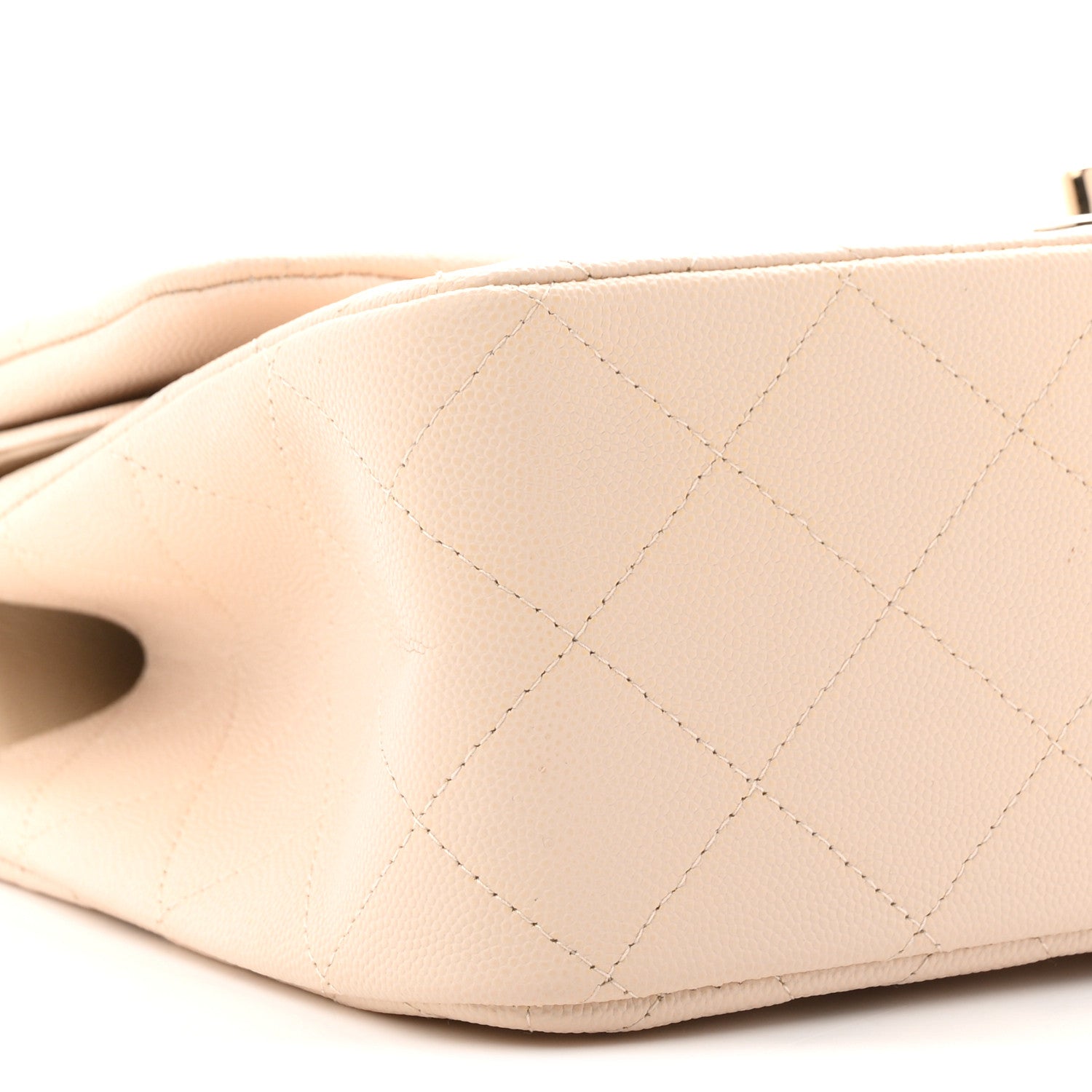 Chanel Caviar Quilted Jumbo Double Flap Light Beige 9 of 10